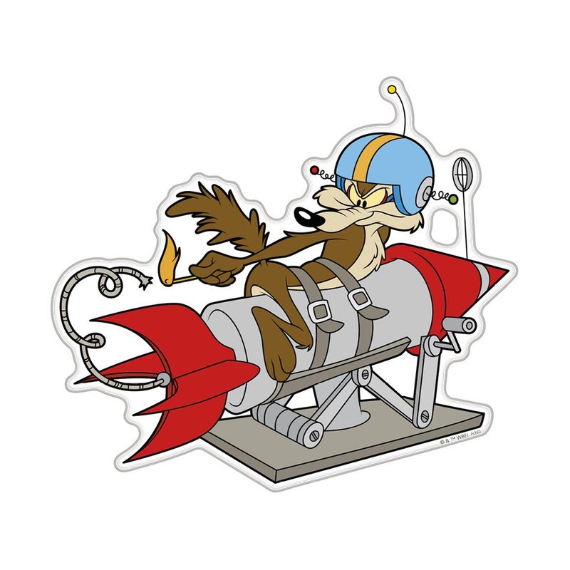 Fan Emblems Rocket Wile E. Coyote Car Decal, Classic Looney Tunes Character (Automotive Domed, Transparent, 5.63 x 6.34 x 0.10 inches) - Image 1